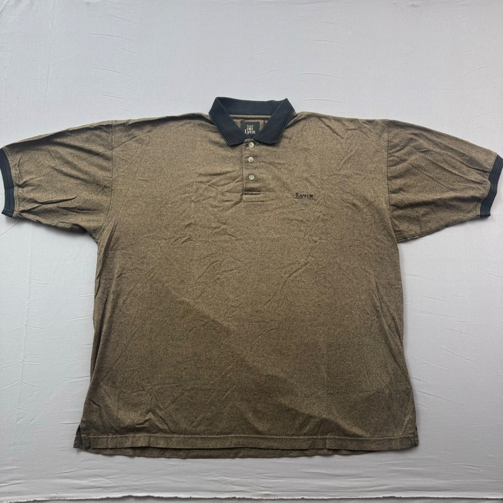 Lynx Mens XL Brown Mercerized Cotton Short Sleeve Polo Shirt LX 3003 Golf Sport
